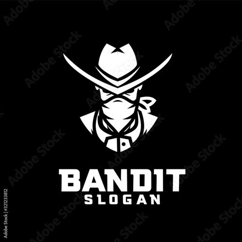 black bandit character logo icon design cartoon