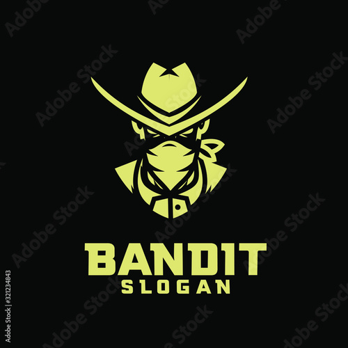 bandit character logo icon design cartoon