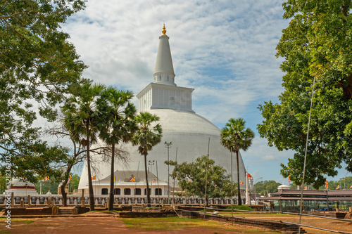 Sri Lanka. Buddhist stupa Ruwanweliseya is ancient monument of Sinhalese Buddhist Heritage at the city of Anuradhapura. photo