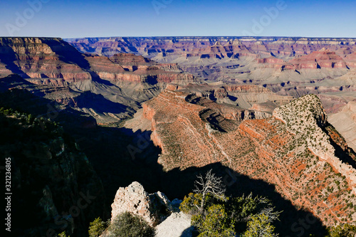 Grand Canyon in sunset sky photo