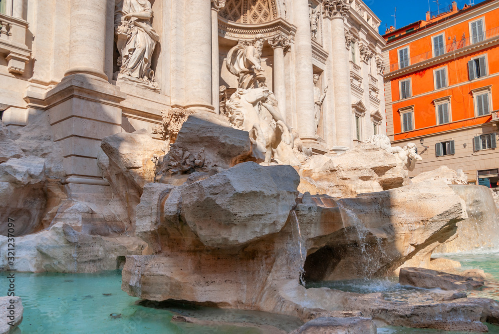 Trevi Fountain, Rome, Italy. Trevi Fountain is one of the main tourist attractions in the city. Trevi Fountain, Rome, Italy. Trevi Fountain is one of the main tourist attractions in the city.