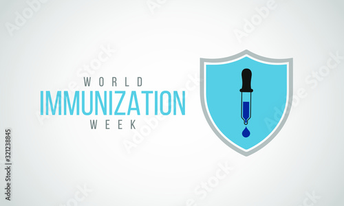 Vector illustration on the theme of World Immunization week observed in last week of April from 24th to 30th.