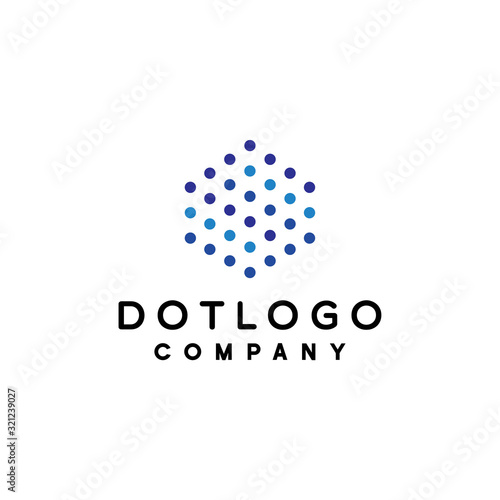 Dot Technology logo design vector template with flat color Concept style. Digital Symbol and Internet icon for App, web, studio,startup, Company And Business.