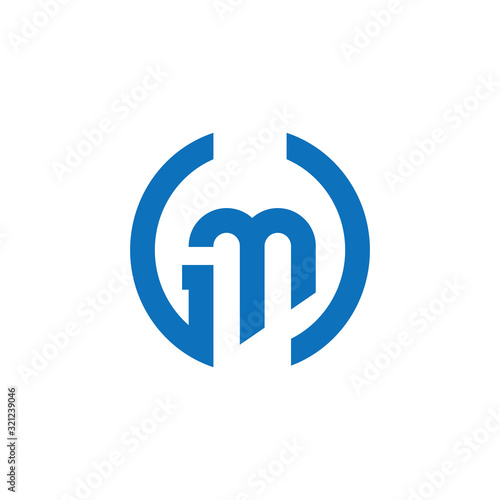 initial letter gm or mg logo vector design