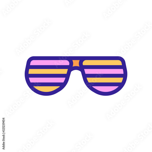 glasses disco icon vector. Thin line sign. Isolated contour symbol illustration