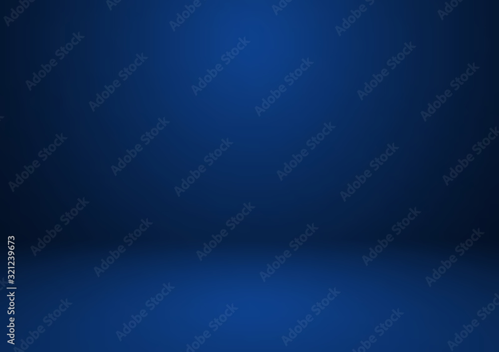 Empty blue studio room vector background. Can be used for for display or montage your products