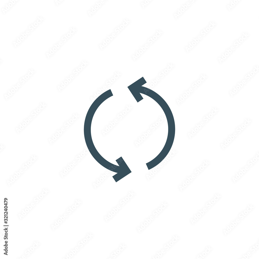 Refresh repeat icon vector arrow. Reload reset symbol circle loop