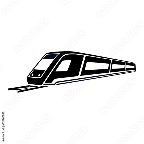 High-speed train. Railway transport. Vector illustration.