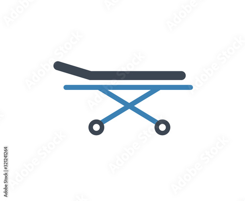 Stretcher bed icon. Vector patient hospital medical stretcher