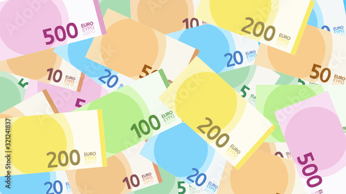 Fond de billets en euros (flat design)