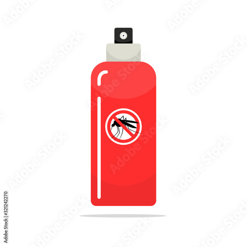 Mosquito insect reppelent bottle icon. Bug and mosquito reppelent spray aerosol prevention