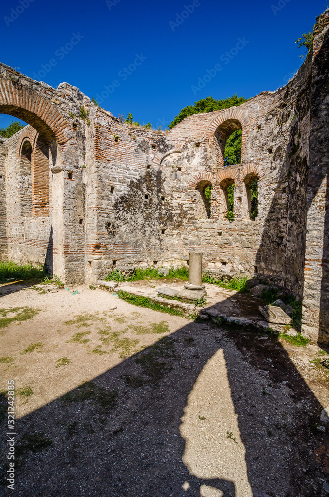 Butrint, Albania - August 05, 2014. Ruins of historic site 