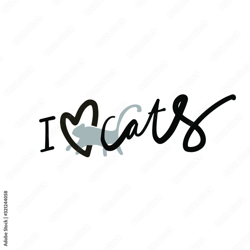 Fototapeta premium Oferta Cat dla Twojego projektu. Ilustracja napis ręka