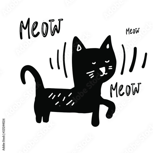 Cat quote for your design. Hand lettering illustration