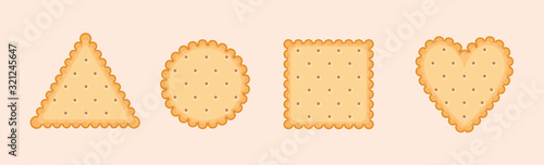 Biscuit cookie vector cartoon illustration. Vector biscuit cookie top view
