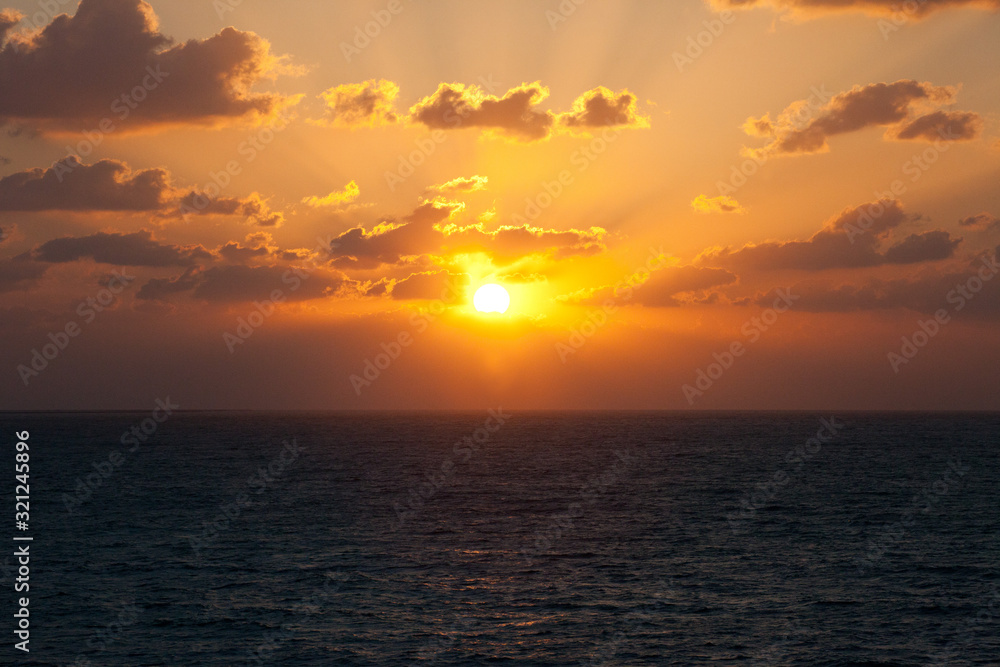 beautiful sunset at sea