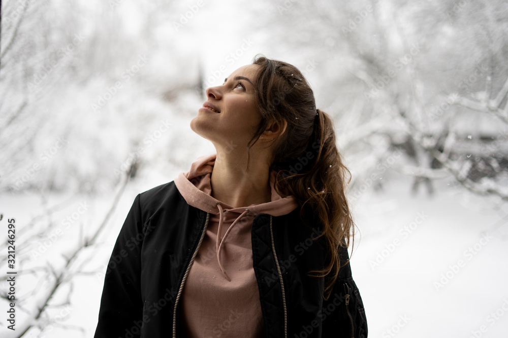 portrait of young woman in winter portrait of young woman in winter