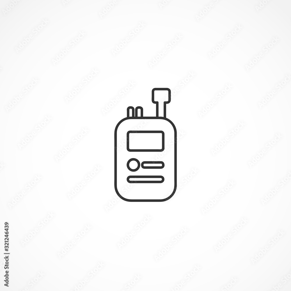 walkie talkie vector line icon on white background walkie talkie vector line icon on white background