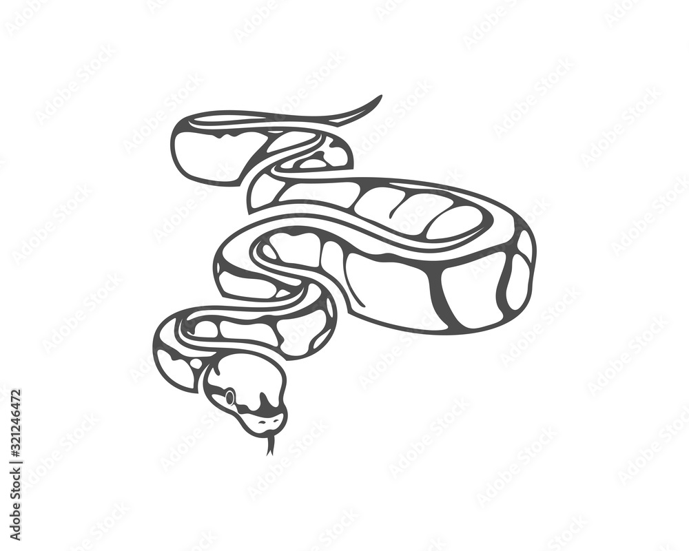 Python snake logo vector, Animal graphic, Snake design Template ...