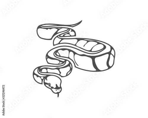 Python snake logo vector, Animal graphic, Snake design Template illustration
