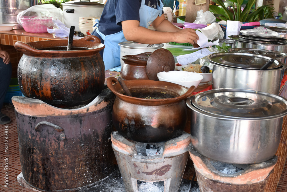 Thailand's food in large pot clays