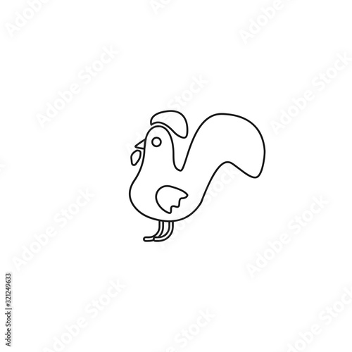 Cock vector line icon on white background