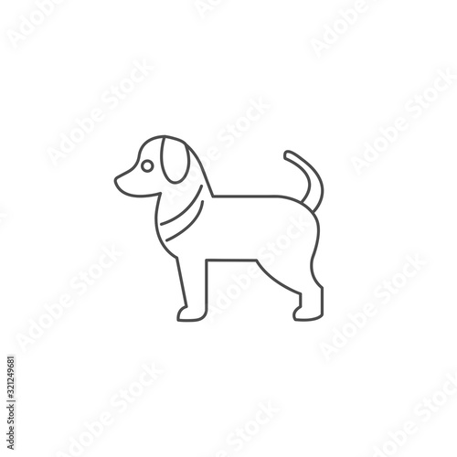 dog vector line icon on white background