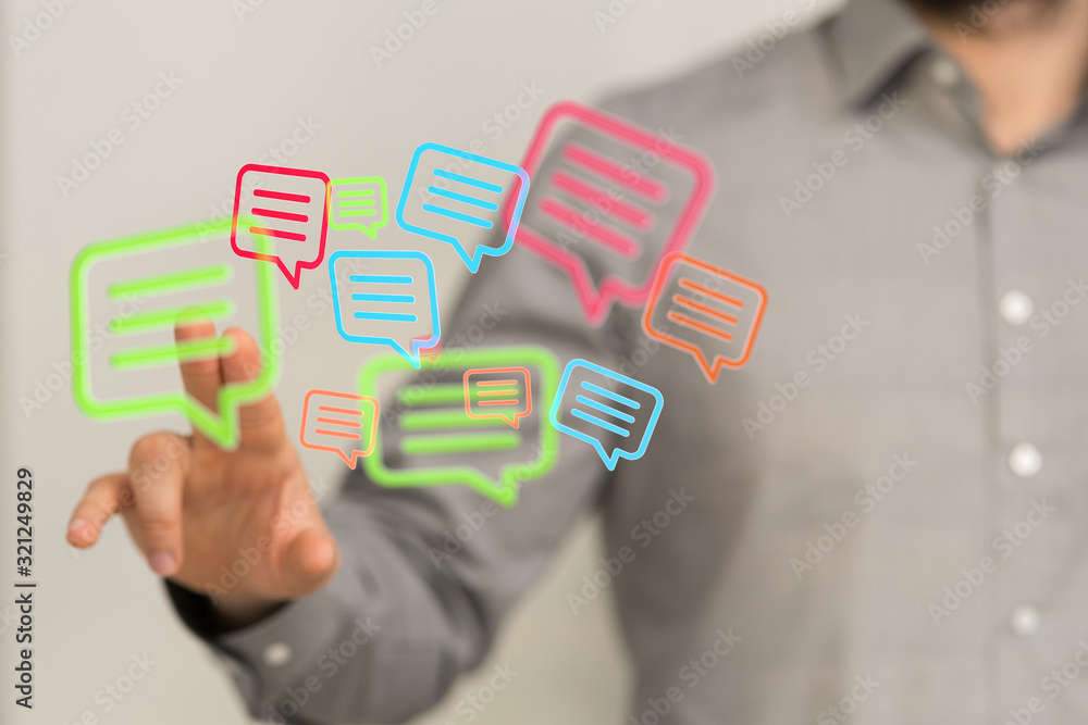 Digital icons with colorful dialog speech bubbles. Digital icons with colorful dialog speech bubbles.