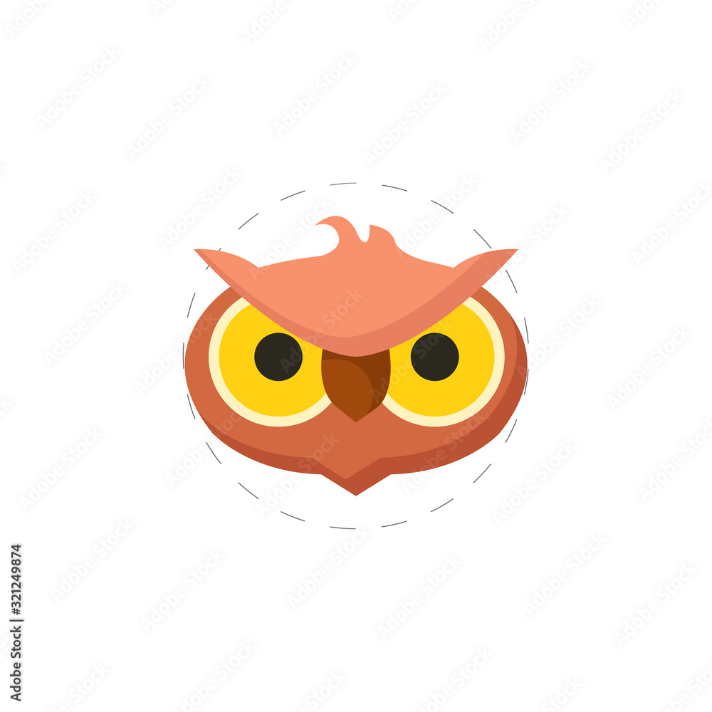 Fototapeta premium owl vector flat illustration icon