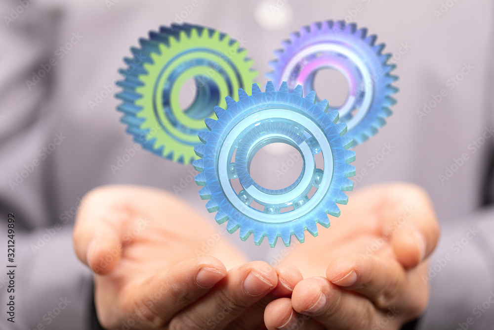 Business, Internet and technology concept. Business select gear icon on virtual screen. Business, Internet and technology concept. Business select gear icon on virtual screen.