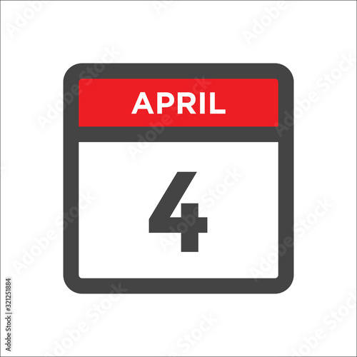 April 4 calendar icon with day of month