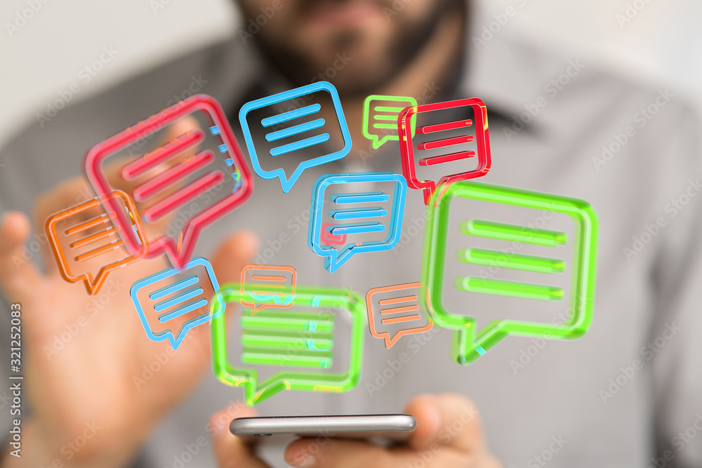 speech bubbles. People Chatting. Vector illustration of a communication concept, relating to feedback speech bubbles. People Chatting. Vector illustration of a communication concept, relating to feedback