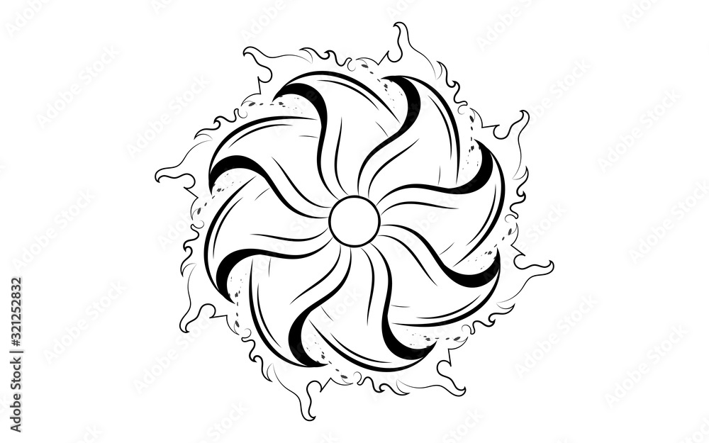 Fototapeta premium Circle pattern petal flower of mandala with black and white,Vector floral mandala relaxation patterns unique design with white background,Hand drawn pattern,concept meditation and relax