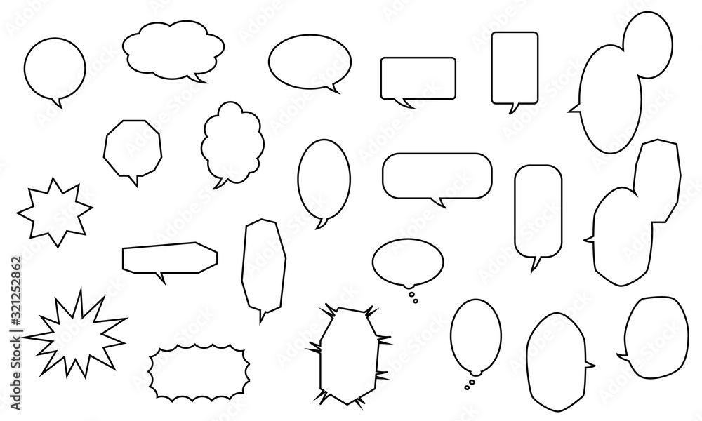 Obraz premium 白黒の吹き出しのイラスト