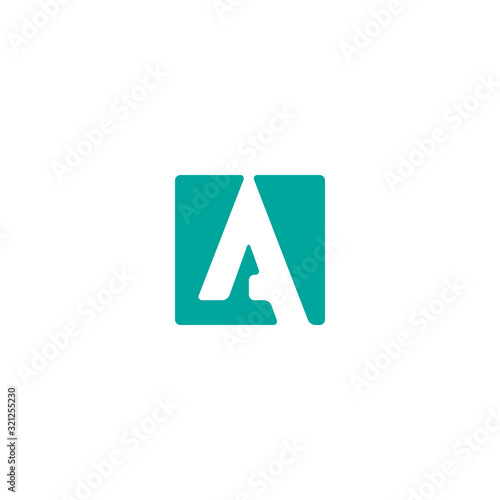 Square letter A vector logo design.