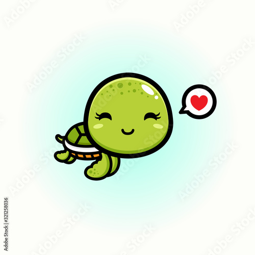 cute turtle mascot vector design