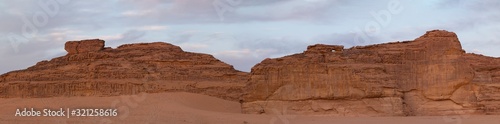 Geological rock strata  outcrops  at the ancient oasis       of Al Ula  Saudi Arabia