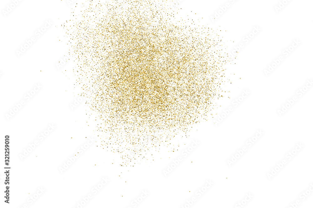 Gold Glitter Texture Isolated On White. Amber Particles Color. Celebratory Background. Golden Explosion Of Confetti. Vector Illustration, Eps 10. Gold Glitter Texture Isolated On White. Amber Particles Color. Celebratory Background. Golden Explosion Of Confetti. Vector Illustration, Eps 10.