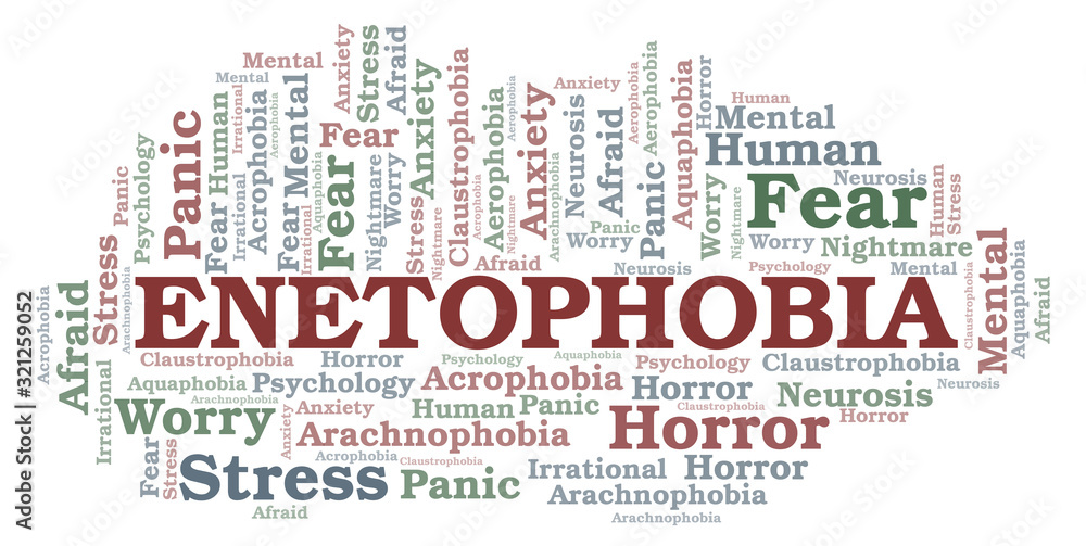 Obraz premium Enetophobia word cloud.