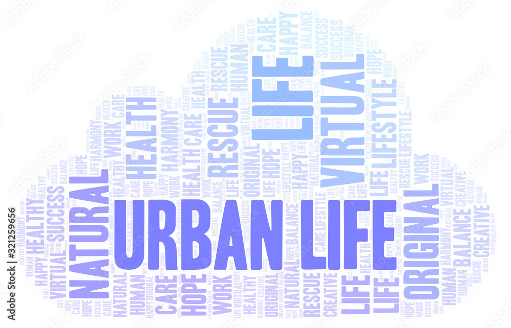 Obraz premium Urban Life word cloud.