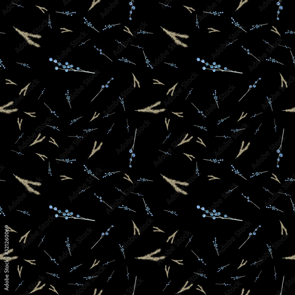 Cute gouache winter seamless pattern. 2020 new year Cute gouache winter seamless pattern. 2020 new year