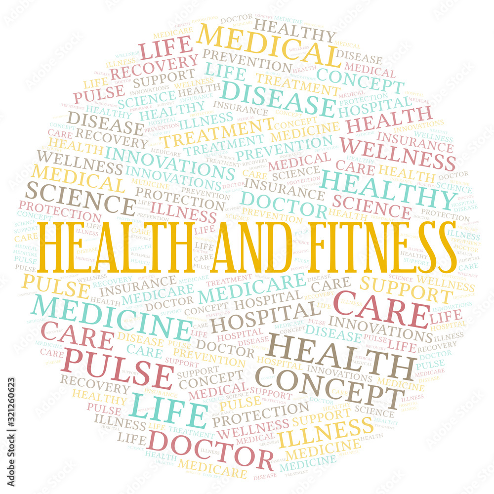 Obraz premium Health And Fitness word cloud.