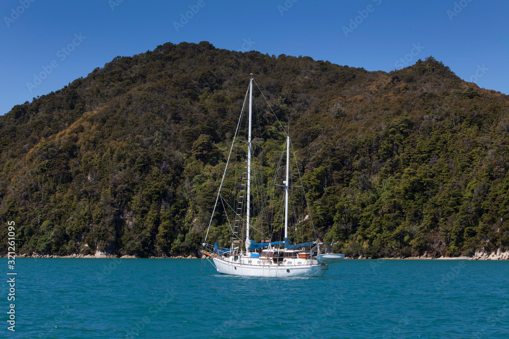 Boat at Abel tasman National Park New Zealand. Boat at Abel tasman National Park New Zealand.