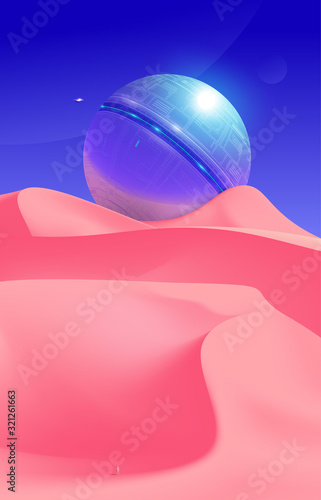 Desert Scenery Art in Vector