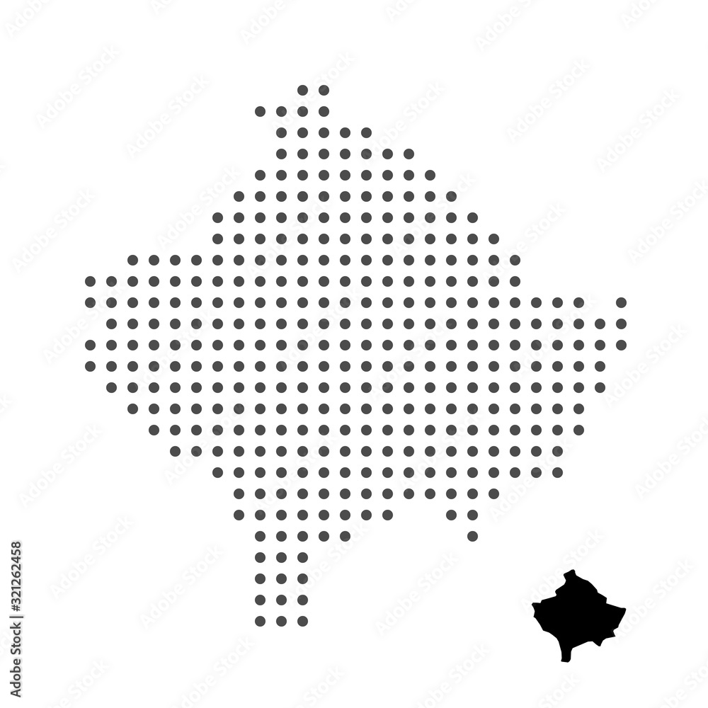 kosovo map dotted on white background vector isolated