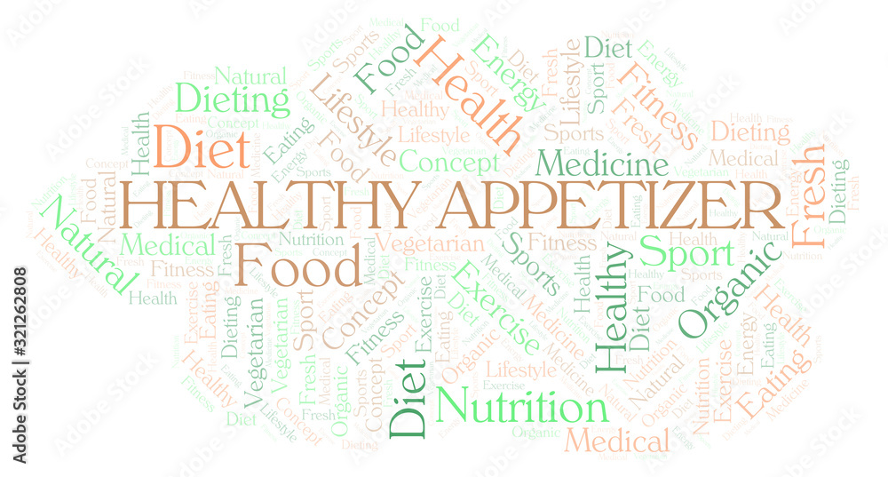 Obraz premium Healthy Appetizer word cloud.