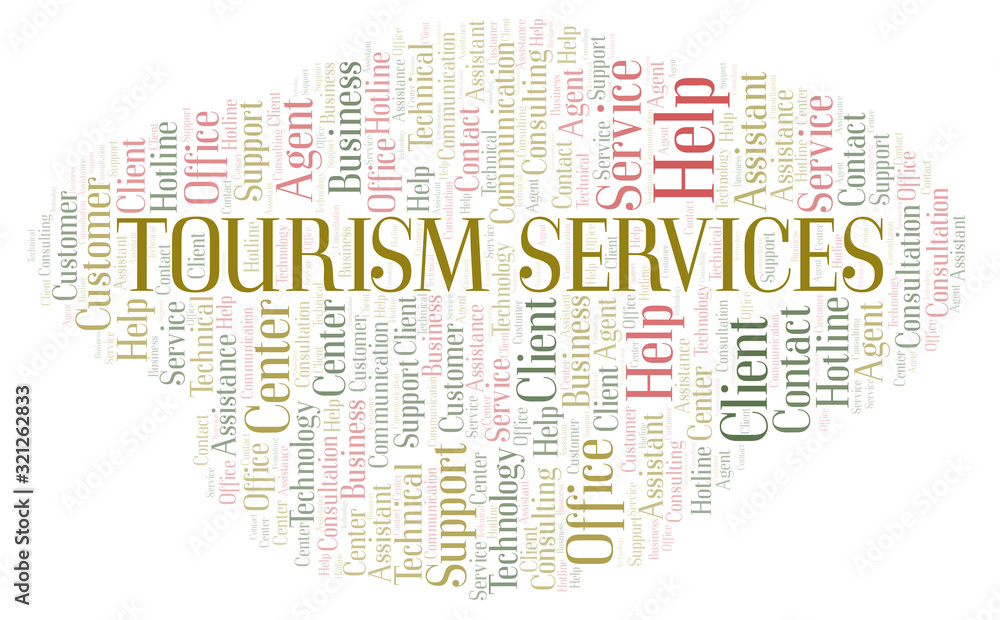 Obraz premium Tourism Services word cloud.