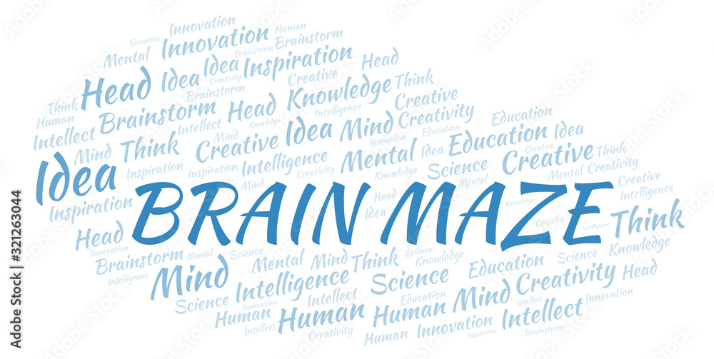 Brain Maze word cloud.