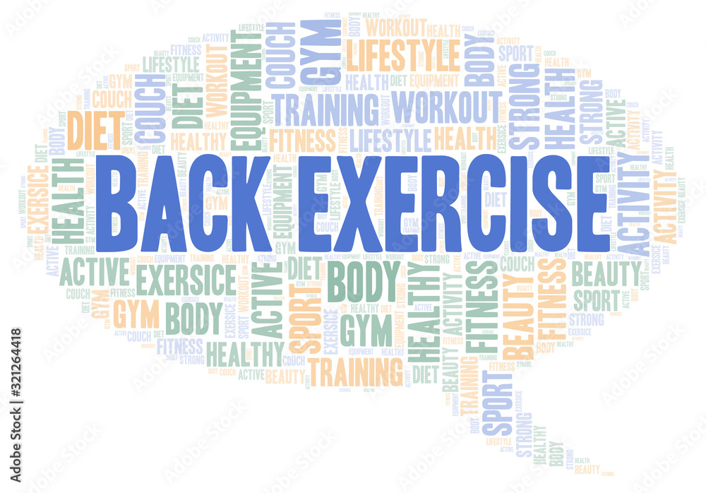 Obraz premium Back Exercise word cloud.