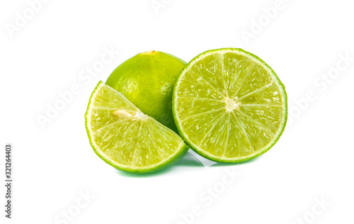 lemon fruit half isolated on white background